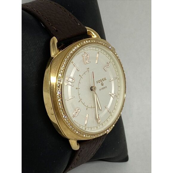 Fossil FTW1208 Women's Brown Leather White Analog Dial Hybrid Smartwatch XX767 - Picture 5 of 12